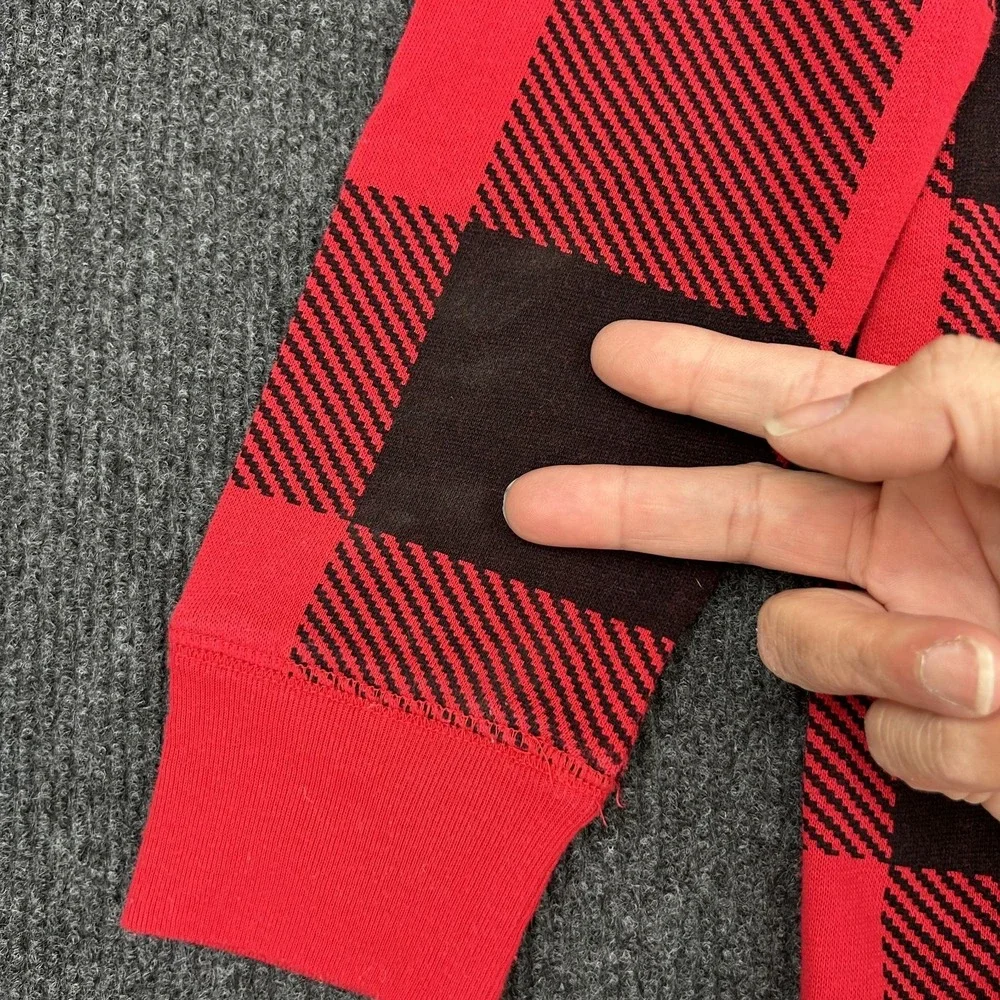 Victoria Secret PINK Red Buffalo Plaid Hooded Sherpa Long Jane One-Piece PJ - SM - Picture 14 of 15